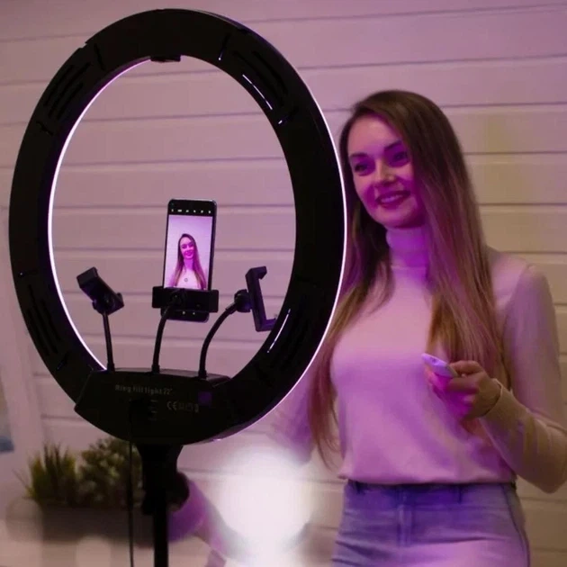 Лампа RGB 56см 2 USB черный для блогеров и фотографов с пультом управления SMD светодиоды - Фото 8 Лампа RGB 56см 2 USB черный для блогеров и фотографов с пультом управления SMD светодиоды - изображение 8