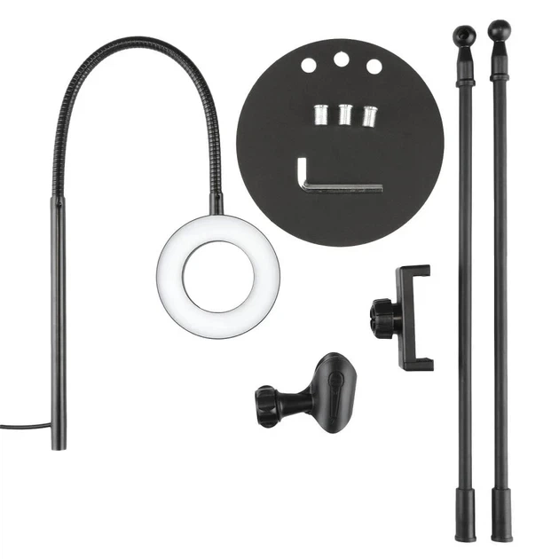 Лампа настольная Fill Light 3 в 1 9 см черная диммируемая с USB для смартфонов и микрофонов - Фото 4 Лампа настольная Fill Light 3 в 1 9 см черная диммируемая с USB для смартфонов и микрофонов - изображение 4