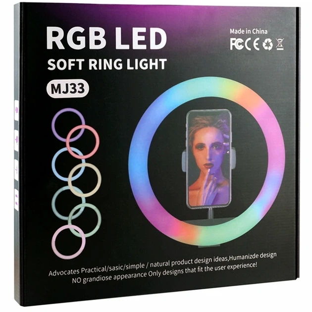 Лампа RGB 33 см USB пластик для фото и видео съемки MJ33 черная - изображение 2