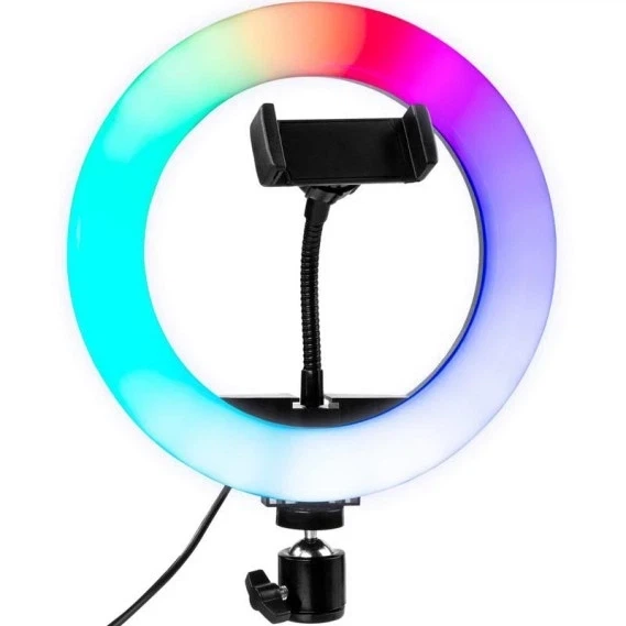 Лампа RGB 20 см USB ABS пластиковий утримувач для смартфона для фото та відео MJ20 чорний - Фото 5 Лампа RGB 20 см USB ABS пластиковий утримувач для смартфона для фото та відео MJ20 чорний - зображення 5