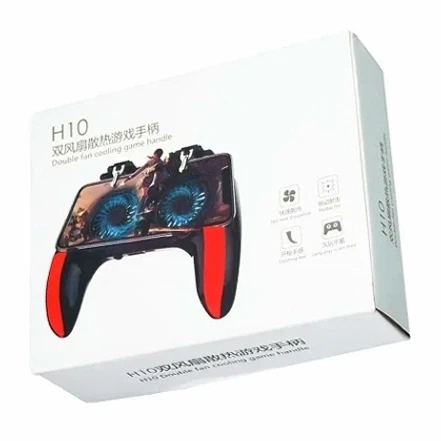 Геймпад H10 Dual Fan Battery 2500mAh USB Micro-USB для смартфонів 4.7-6.5 дюймів Чорно-Червоний - зображення 2