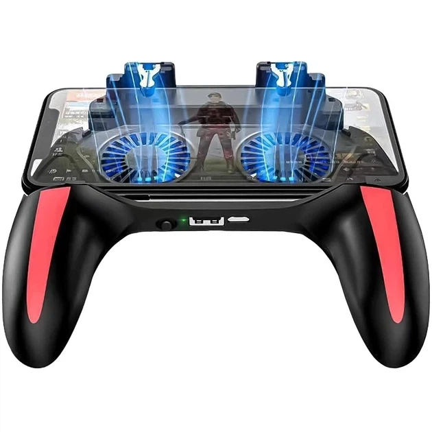 Геймпад H10 Dual Fan Battery 2500mAh USB Micro-USB для смартфонів 4.7-6.5 дюймів Чорно-Червоний - зображення 4
