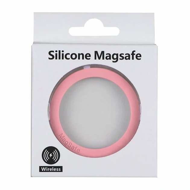 Кільце Silicone MagSafe 0.6мм рожеве для смартфона з клейкою основою та магнітною фіксацією - Фото 2 Кільце Silicone MagSafe 0.6мм рожеве для смартфона з клейкою основою та магнітною фіксацією - зображення 2
