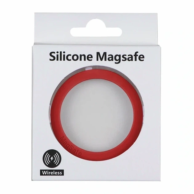 Кільце Silicone MagSafe Темно-Червоний 0.6 мм для смартфонів з магнітним кріпленням та бездротовою зарядкою - Фото 2 Кільце Silicone MagSafe Темно-Червоний 0.6 мм для смартфонів з магнітним кріпленням та бездротовою зарядкою - зображення 2