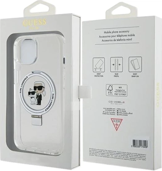 Панель Karl Lagerfeld Ring Stand Karl&Choupettte MagSafe для Apple iPhone 15 / 14 / 13 White (3666339168872) - зображення 8