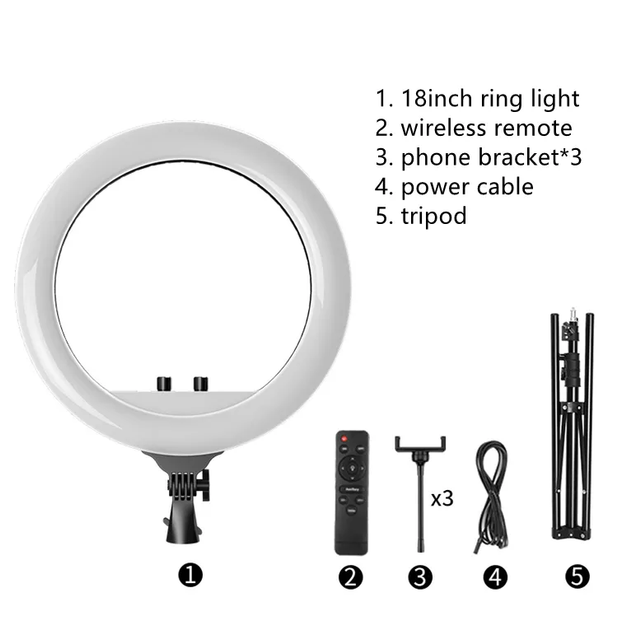 Лампа Fill Light 45 см черная 3200-5500K с креплением для смартфона и фотоаппарата - изображение 4