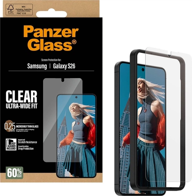 Szkło hartowane Panzer Glass Ultra-Wide Fit EasyAligner do Samsung Galaxy S26 (PG34506) - obraz 4