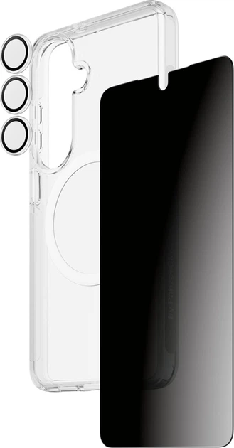 Захисний комплект CARE by Panzer Glass Privacy 3w1 do Samsung Galaxy S26 Transparent (CR67643) - зображення 4