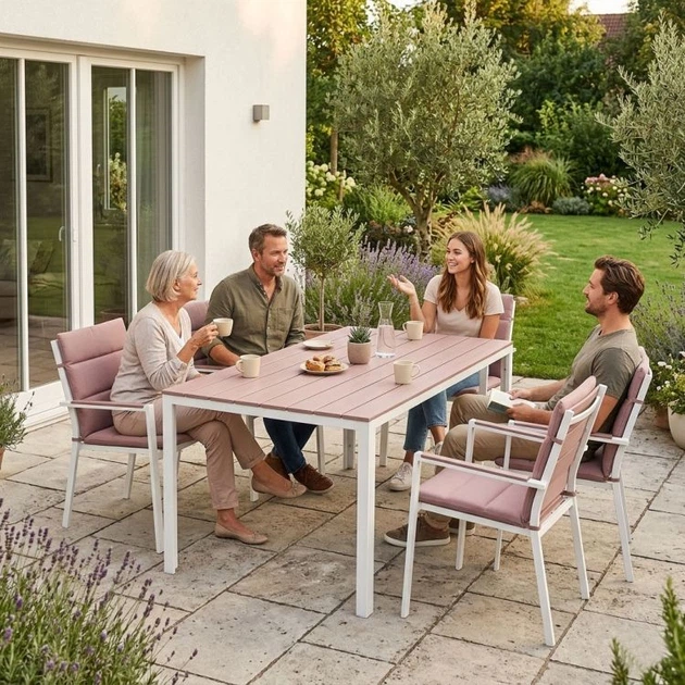 Стіл садовий Multigarden 156 x 78 см Бежево-білий - зображення 5