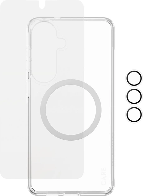 Захисний набір CARE by PanzerGlass 3-in-1 Bundle для Samsung Galaxy S26 Plus Transparent (CR34288) - зображення 3