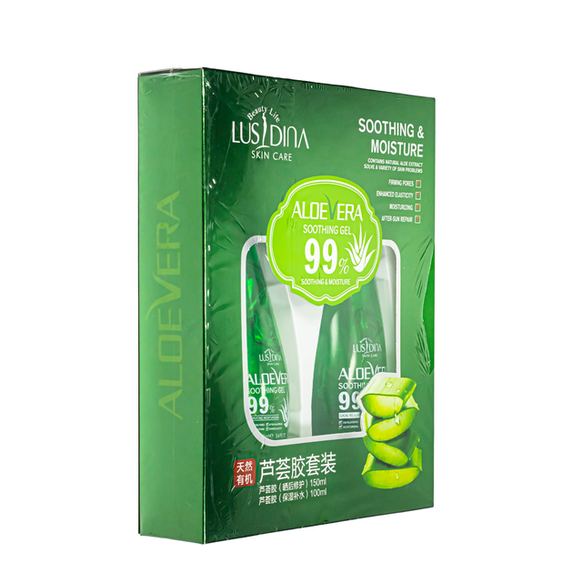 Набор увлажняющих гелей по уходу за лицом и телом c алоэ Lusidina Aloe Vera 99 % - изображение 2