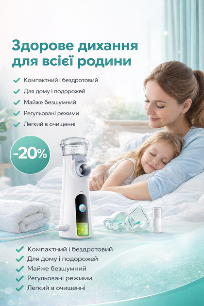Ингалятор для дома небулайзер для детей и взрослых ручной портативный карманный ультразвуковой для дыхательной терапии - изображение 2