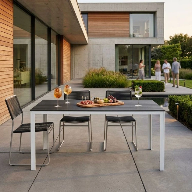 Стіл садовий Multigarden 156 x 78 см Сіро-білий - зображення 5