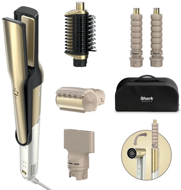 Стайлер для волос Shark Glam Sleek Straight Waves & Curls Multi-styler HD6051SEU 1500 Вт золотистый - Фото 1 Стайлер для волос Shark Glam Sleek Straight Waves & Curls Multi-styler HD6051SEU 1500 Вт золотистый - изображение 1