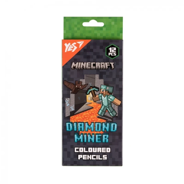Карандаши цветные Yes 12 цв. Minecraft. Diamond Miner 290720 Разноцветный shop (5056574430540) - Фото 1 Карандаши цветные Yes 12 цв. Minecraft. Diamond Miner 290720 Разноцветный shop (5056574430540) - изображение 1