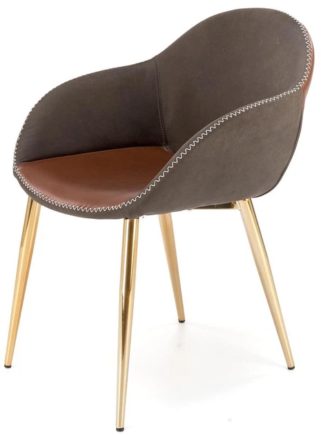 Стілець для кухні та вітальні Halmar K304 Темно-сірий з коричневим (5905248118058) - зображення 5