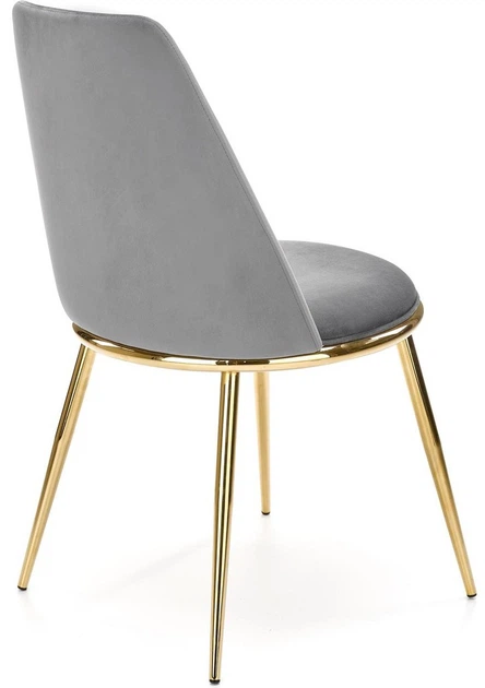 Стілець для кухні та вітальні Halmar K460 із золотим каркасом Сірий (5905248119895) - зображення 8