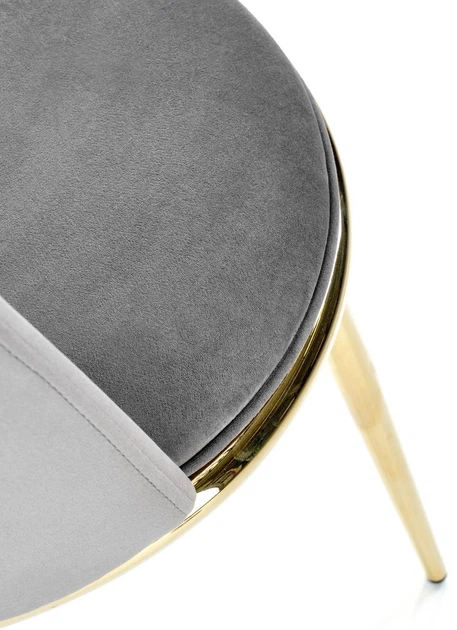 Стілець для кухні та вітальні Halmar K460 із золотим каркасом Сірий (5905248119895) - зображення 11