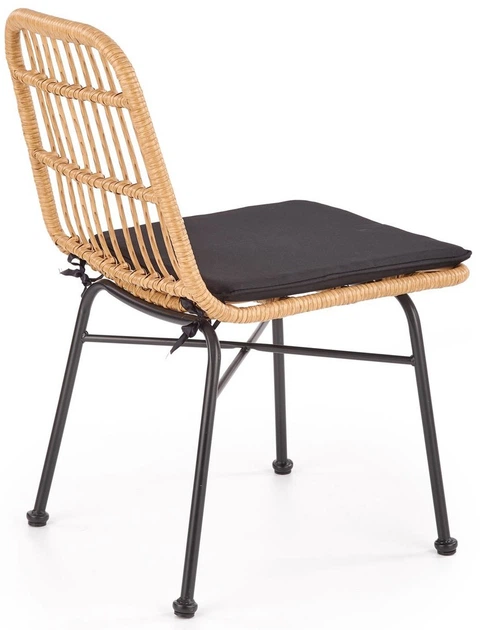 Krzesło do kuchni i salonu Halmar K401 z rattanu Naturalne/Czarne (5905248119338) - obraz 3