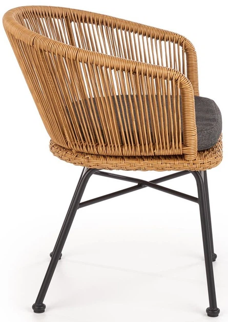 Krzesło do kuchni i salonu Halmar K400 z rattanu Naturalne/Popielate (5905248119314) - obraz 10