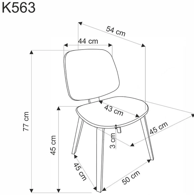 Стілець для кухні та вітальні Halmar K563 Попелястий/Ореховий (5905248133020) - зображення 4