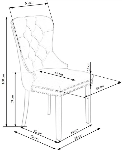 Стілець для кухні та вітальні Halmar Miya Сірий (5905248121584) - зображення 2