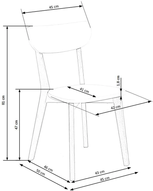 Стілець для кухні Halmar Buggi Білий (5905248121652) - зображення 2