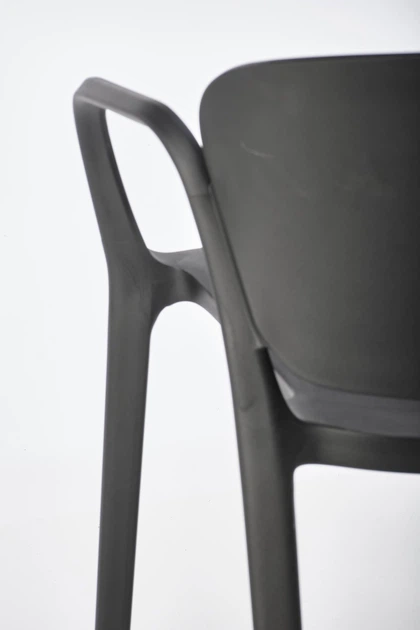 Krzesło do kuchni Halmar K491 plastikowe z podłokietnikami Czarne (5905248125858) - obraz 2