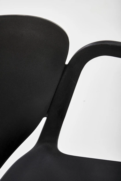 Krzesło do kuchni Halmar K491 plastikowe z podłokietnikami Czarne (5905248125858) - obraz 3