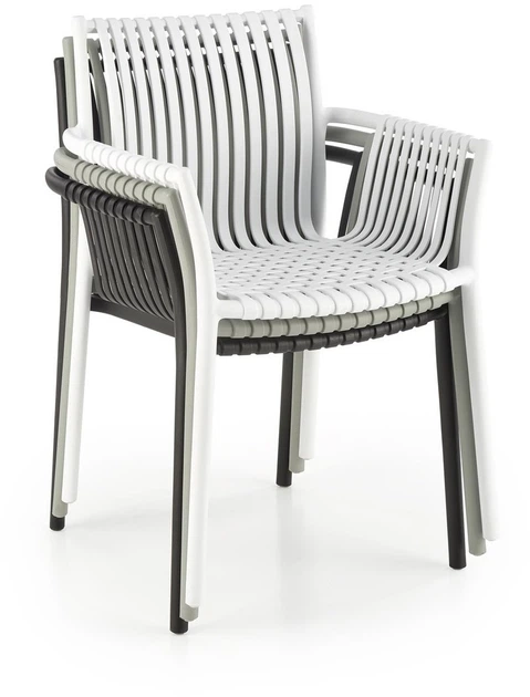 Krzesło do kuchni Halmar K492 plecione z podłokietnikami Białe (5905248125872) - obraz 6