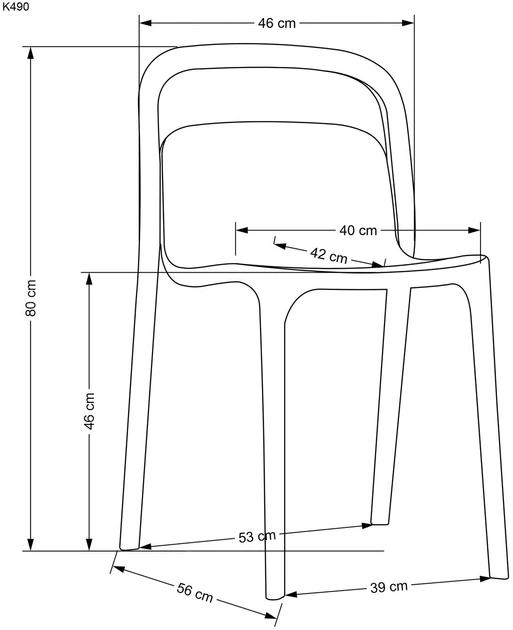 Krzesło do kuchni Halmar K490 plastikowe Miętowe (5905248125834) - obraz 11
