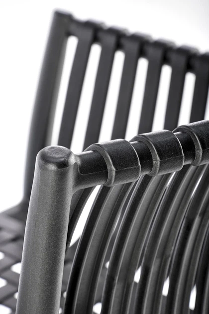 Krzesło do kuchni Halmar K492 plecione z podłokietnikami Czarne (5905248125889) - obraz 3