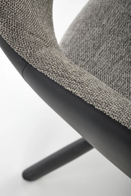 Стілець для кухні та вітальні Halmar K494 обертальний Попелястий/Чорний (5905248125933) - зображення 6