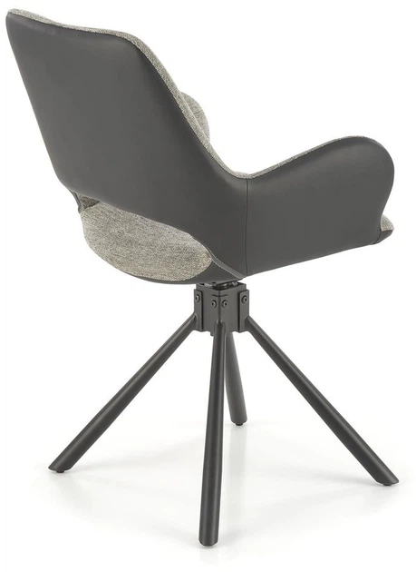 Стілець для кухні та вітальні Halmar K494 обертальний Попелястий/Чорний (5905248125933) - зображення 10