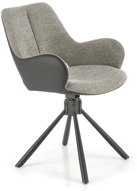 Стілець для кухні та вітальні Halmar K494 обертальний Попелястий/Чорний (5905248125933) - зображення 11
