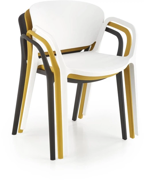 Стілець для кухні Halmar K491 пластиковий з підлокітниками Білий (5905248125841) - зображення 17