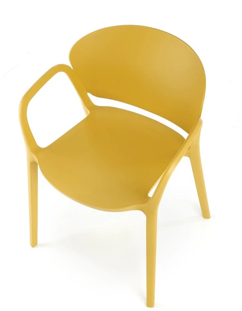 Krzesło do kuchni Halmar K491 plastikowe z podłokietnikami Musztardowe (5905248125865) - obraz 7