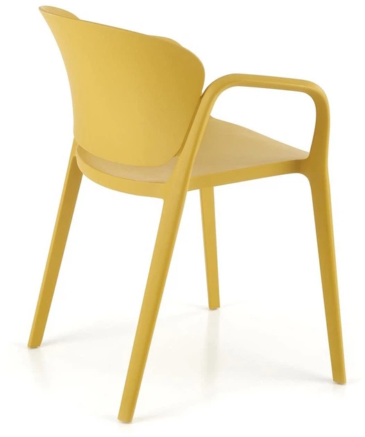 Krzesło do kuchni Halmar K491 plastikowe z podłokietnikami Musztardowe (5905248125865) - obraz 12