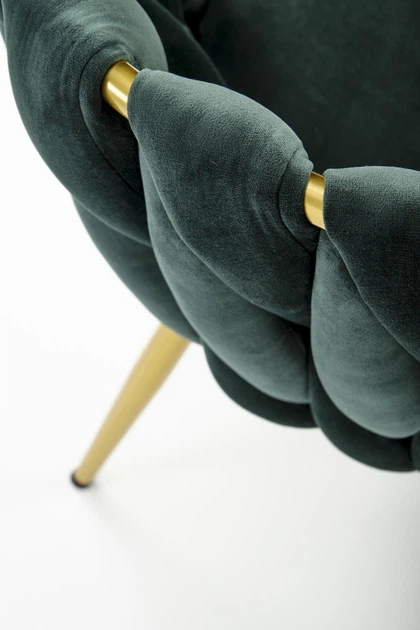 Стілець для кухні та вітальні Halmar K517 зі золотим каркасом Темно-зелений (5905248126350) - зображення 6