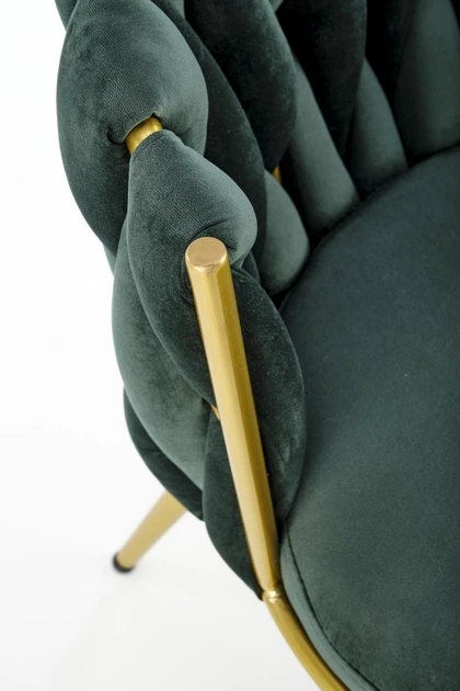 Стілець для кухні та вітальні Halmar K517 зі золотим каркасом Темно-зелений (5905248126350) - зображення 15