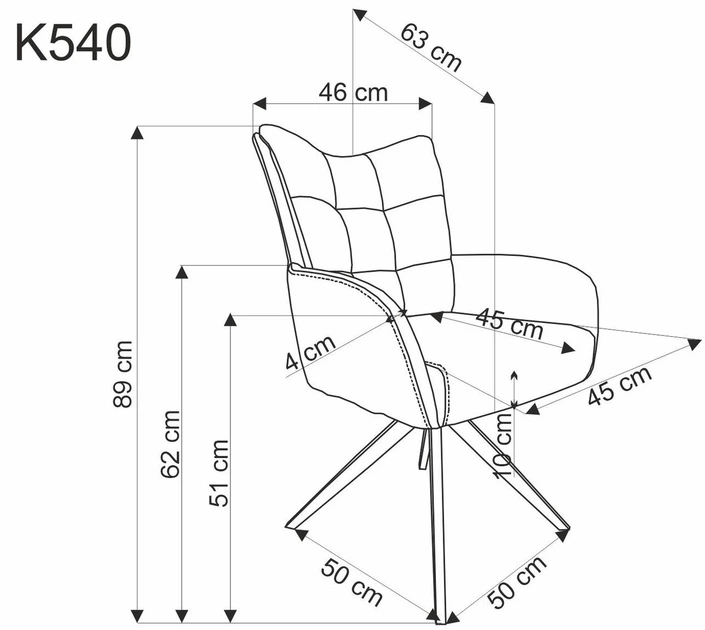 Krzesło do kuchni i salonu Halmar K540 obrotowe Cynamonowe (5905248132450) - obraz 7
