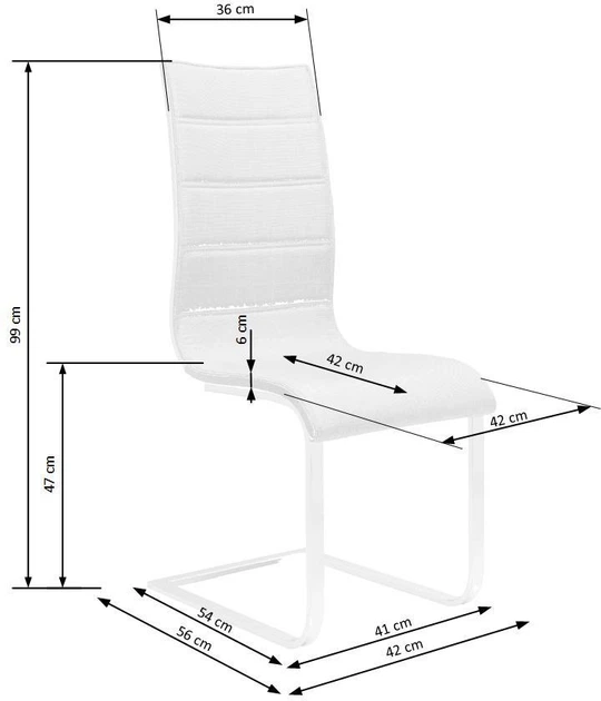 Krzesło do kuchni i salonu Halmar K104 na płozach Czarno-białe (5905248116870) - obraz 3