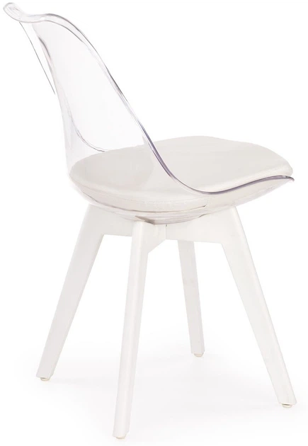 Стілець для кухні та вітальні Halmar K245 Прозорий з Білим (5905248117549) - зображення 2