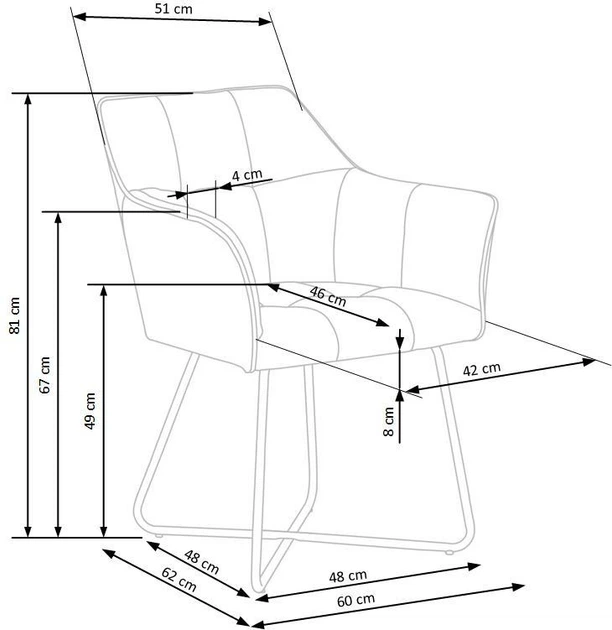 Стілець для кухні та вітальні Halmar K377 на полозках Сірий (5905248118935) - зображення 4