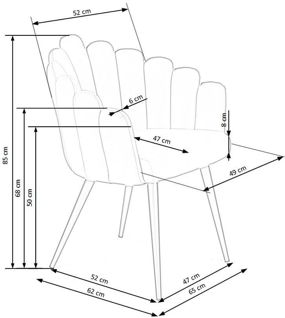 Krzesło do kuchni i salonu Halmar K410 Popielate (5905248119482) - obraz 3