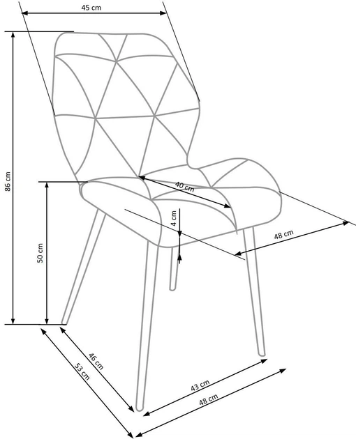 Krzesło do kuchni i salonu Halmar K453 Popielate (5905248119819) - obraz 2