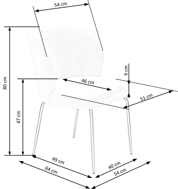 Стілець для кухні та вітальні Halmar K474 із золотим каркасом Кремовий (5905248121027) - зображення 4