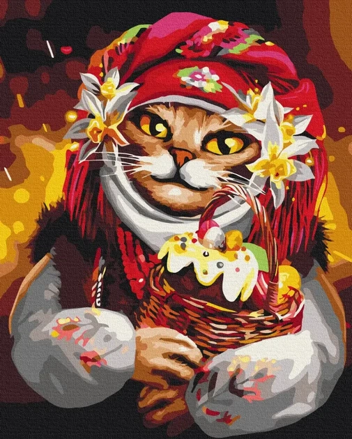 Картина за номерами Пасхи киця ©Маріанна Пащук Brushme 48x60 (BS53428L) - Фото 1 Картина за номерами Пасхи киця ©Маріанна Пащук Brushme 48x60 (BS53428L) - зображення 1