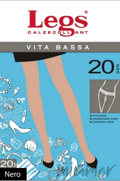 Колготки із заниженою талією Legs 210 VITA BASSA 20d 1/2 Nero - зображення 2