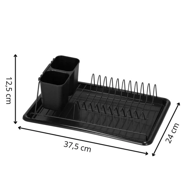 Suszarka do naczyń Springos metalowa 24 x 37.5 x 12.5 cm czarna (5907719473208) - obraz 2